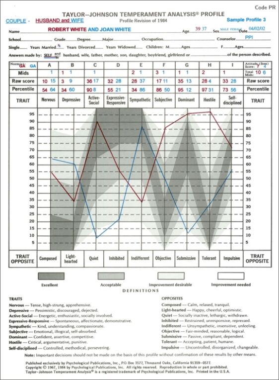 Taylor-Johnson Temperament Analysis